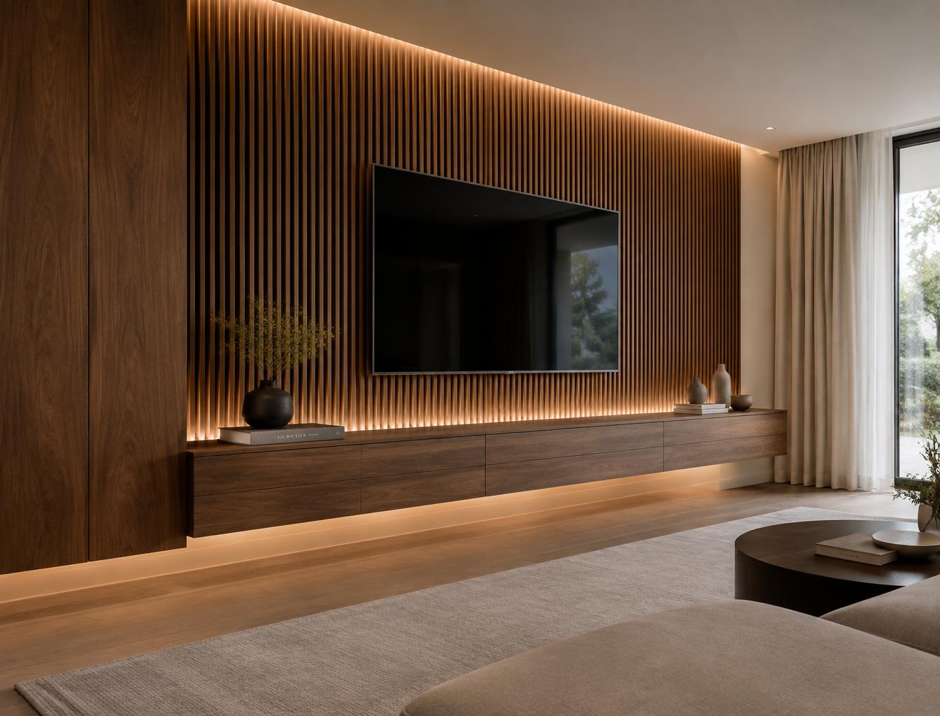 Móvel de televisão em nogueira